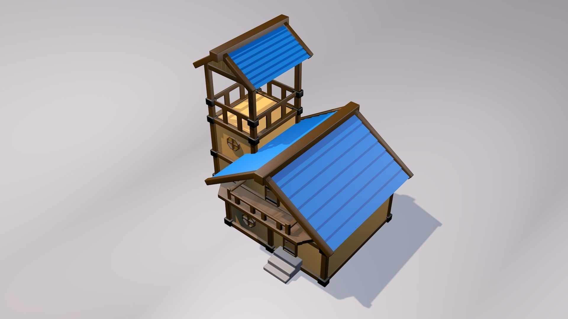 3d Cartoon house 3D model_5