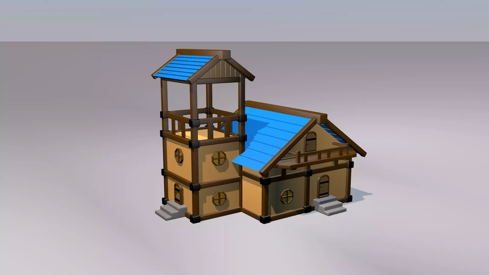 3d Cartoon house 3D model_0