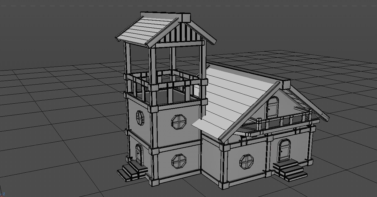 3d Cartoon house 3D model_10