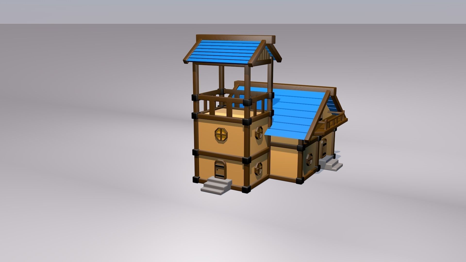 3d Cartoon house 3D model_6