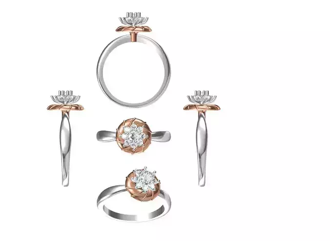 Wedding Engagement Women Ring STL FBX JCD Details