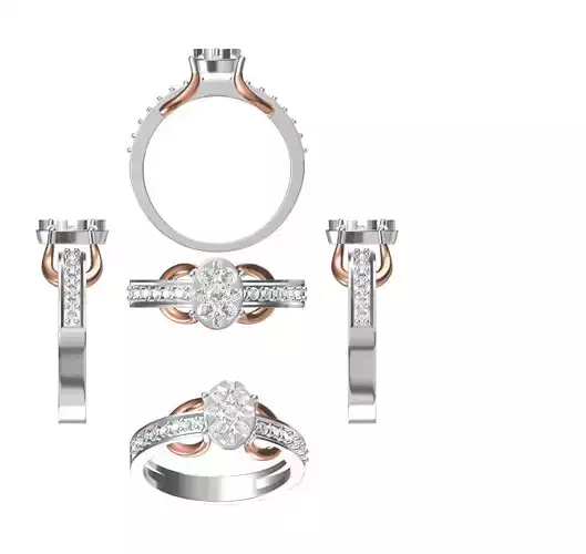 Wedding Engagement Women Ring STL FBX JCD Details