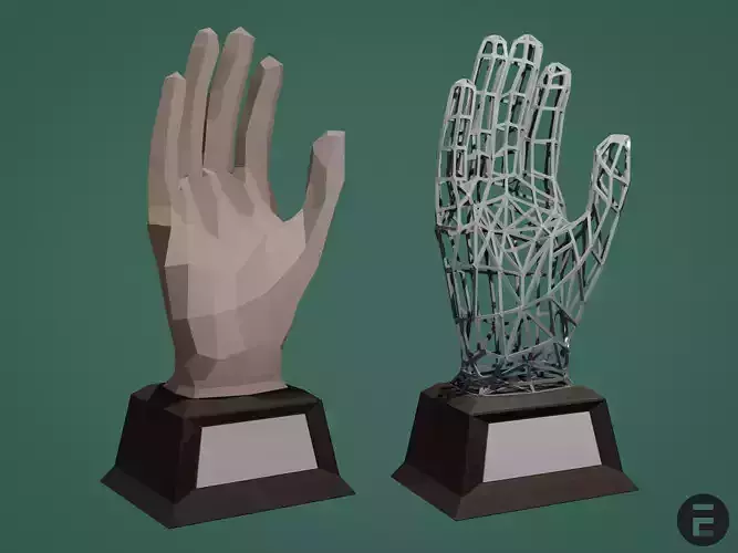 Hand Trophy Low-poly 3D model