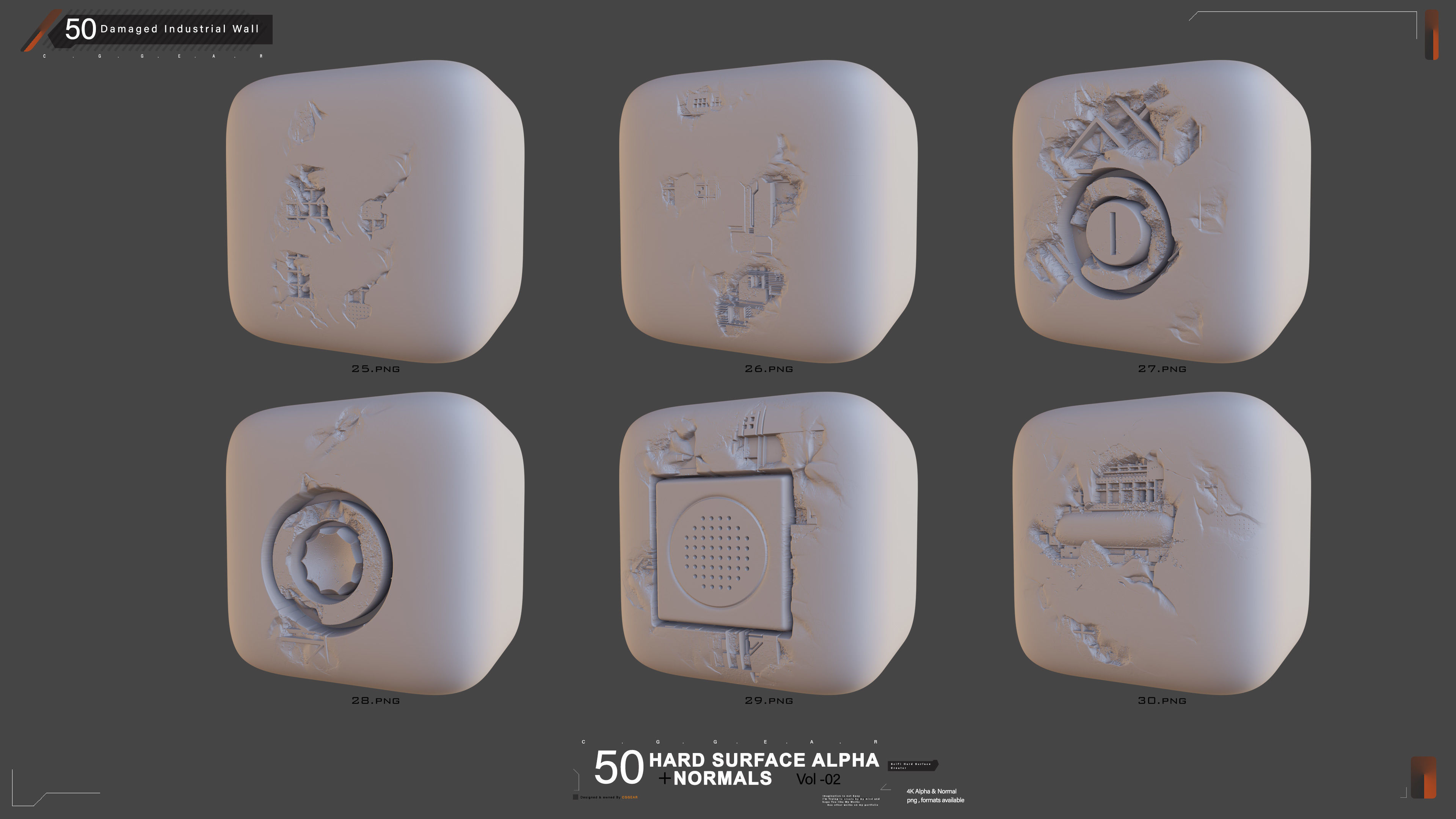 Hard-Surface Alphas Damaged wall Vol 2 Texture_6