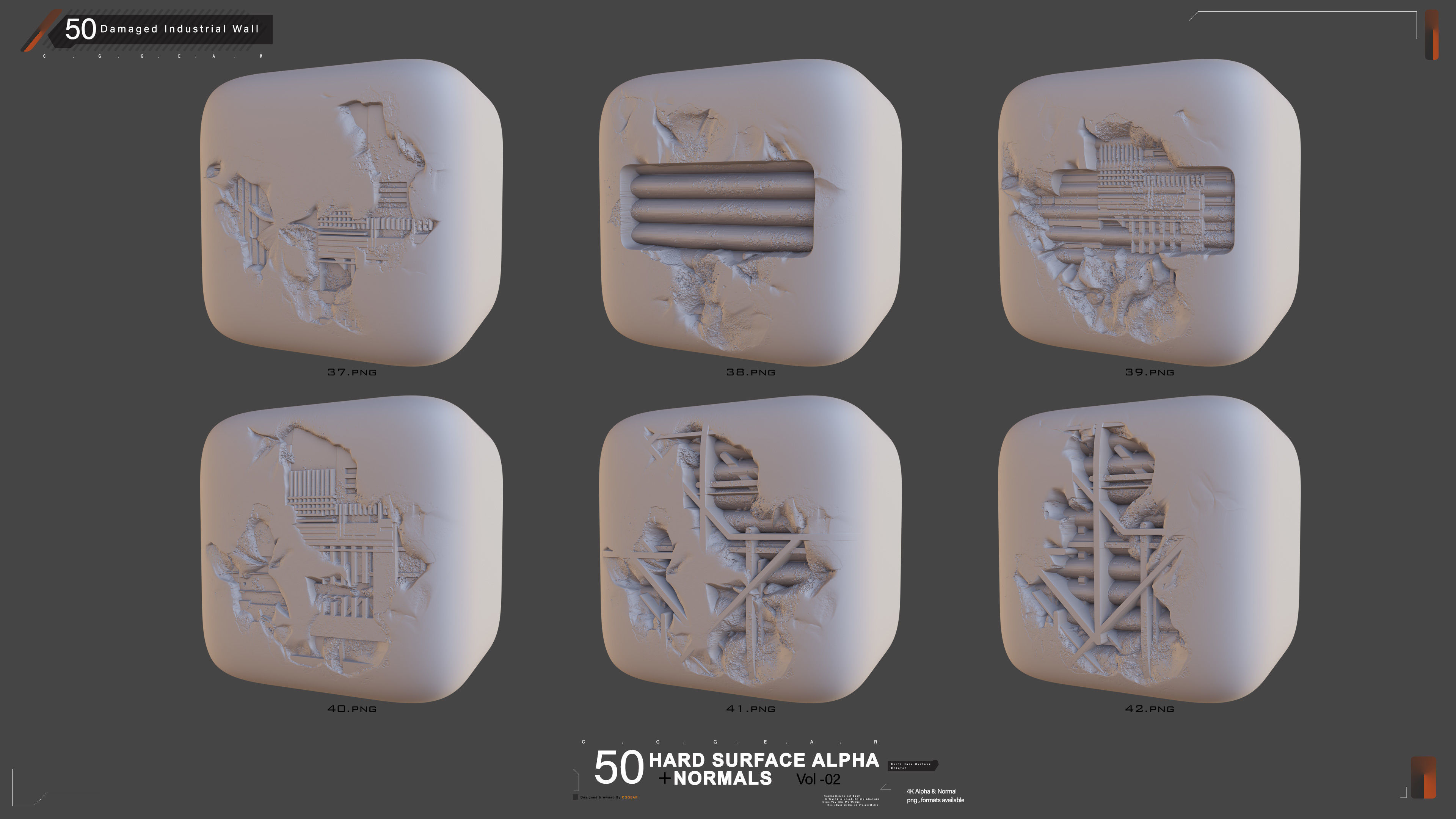 Hard-Surface Alphas Damaged wall Vol 2 Texture_8
