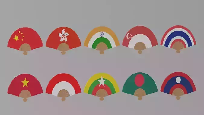 Asian Hand Fan Collection 1