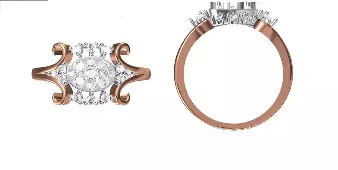 Wedding Engagement Women Ring STL FBX JCD Details