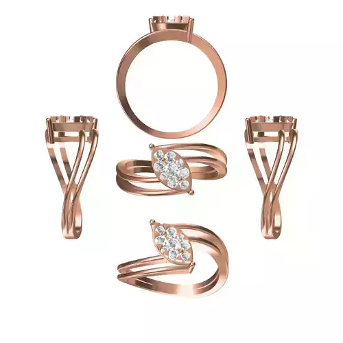 Wedding Engagement Women Ring STL FBX JCD Details