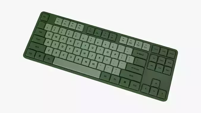 Tenkeyless Keyboard Green 3D model