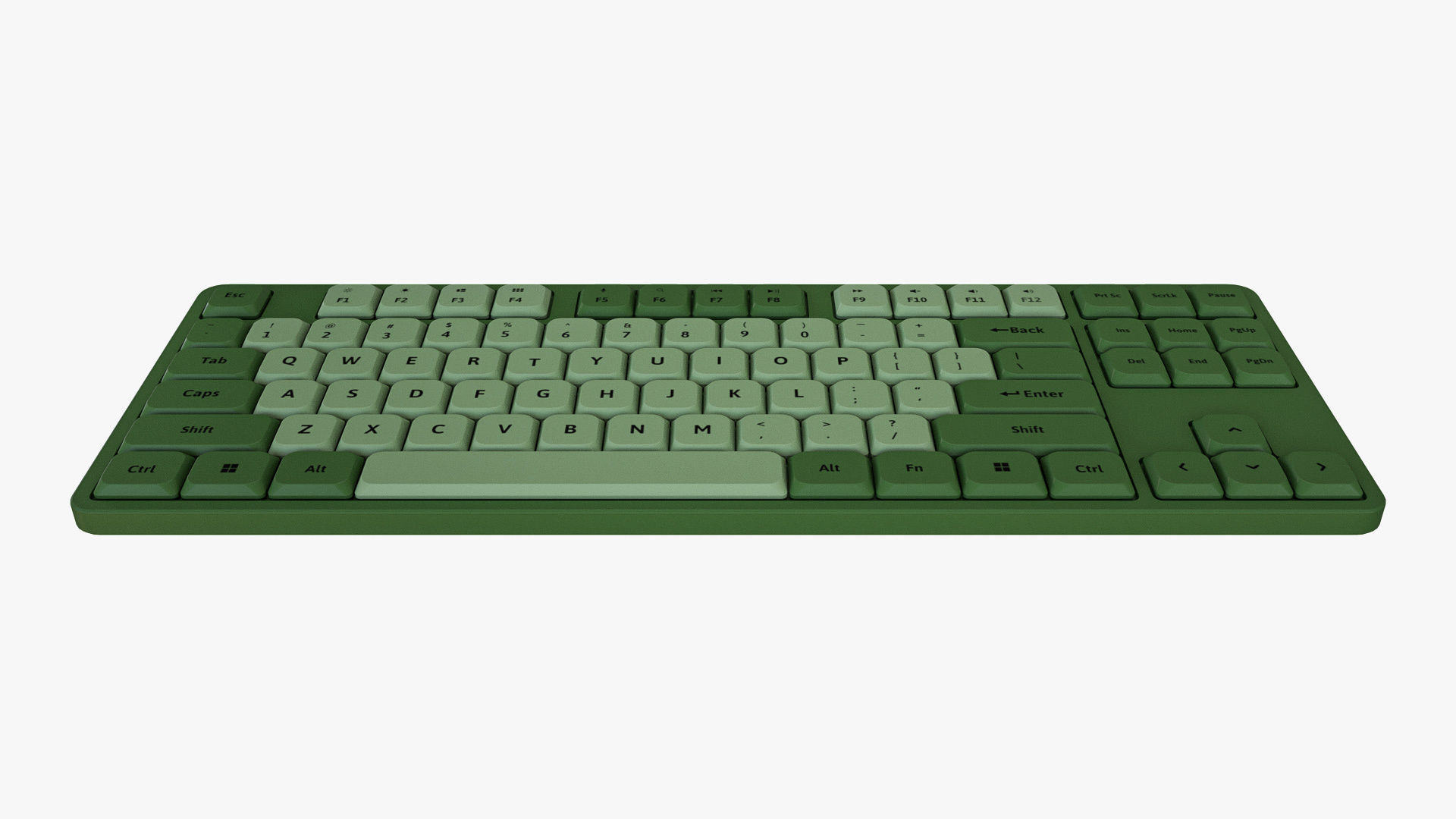 Tenkeyless Keyboard Green 3D model | CGTrader