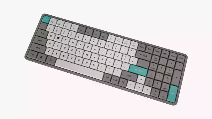 1800 Compact Keyboard Grey 3D model