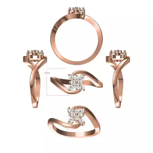 Wedding Engagement Women Ring STL FBX JCD Details