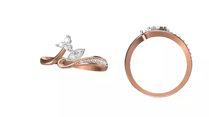 Wedding Engagement Women Ring STL FBX JCD Details