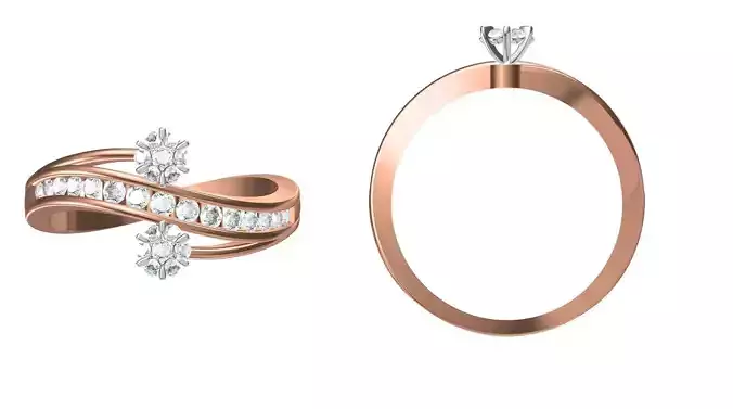 Wedding Engagement Women Ring STL FBX JCD Details