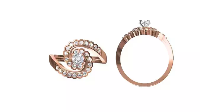 Wedding Engagement Women Ring STL FBX JCD Details