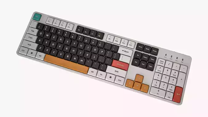 Full Size Keyboard White 3D model