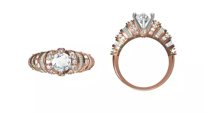 Wedding Engagement Women Ring STL FBX JCD Details