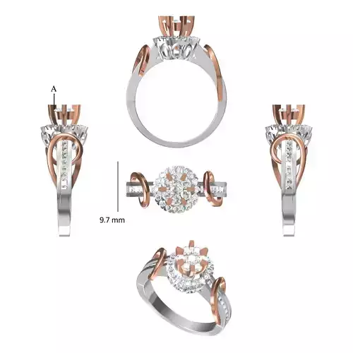 Wedding Engagement Women Ring STL FBX JCD Details
