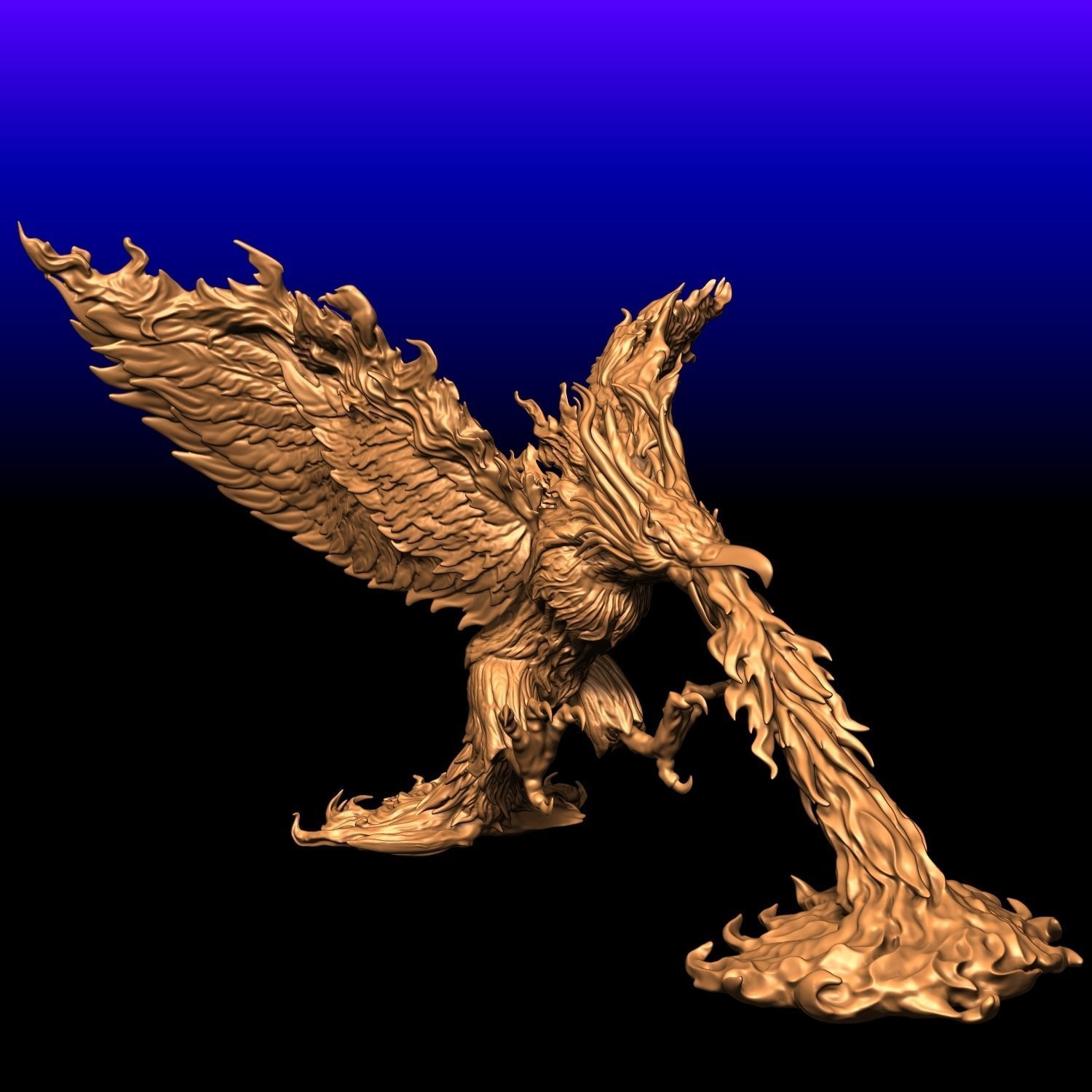 Heroes 3 Phoenix flying and firing STL model for 3d Printing 3D print model_8