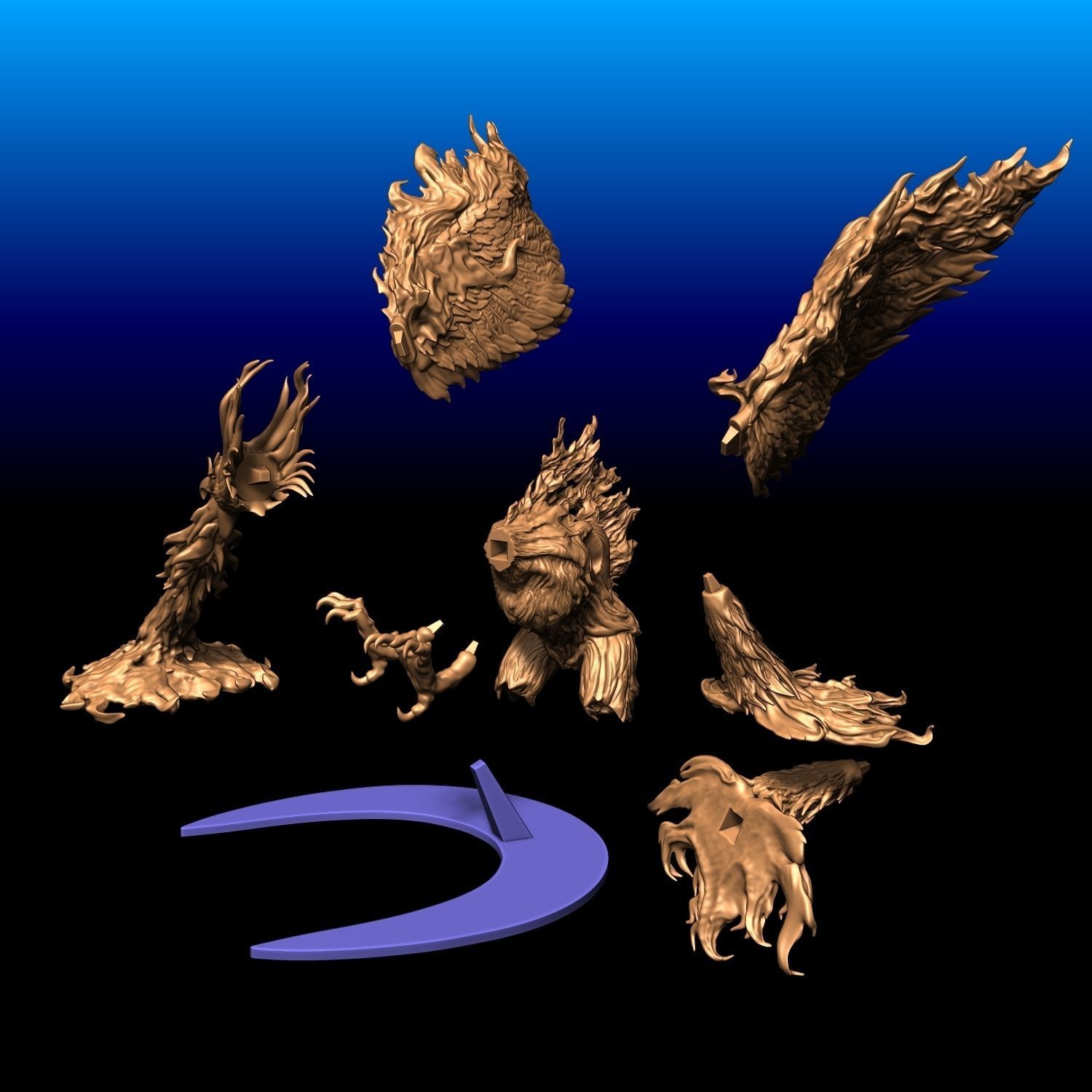 Heroes 3 Phoenix flying and firing STL model for 3d Printing 3D print model_3
