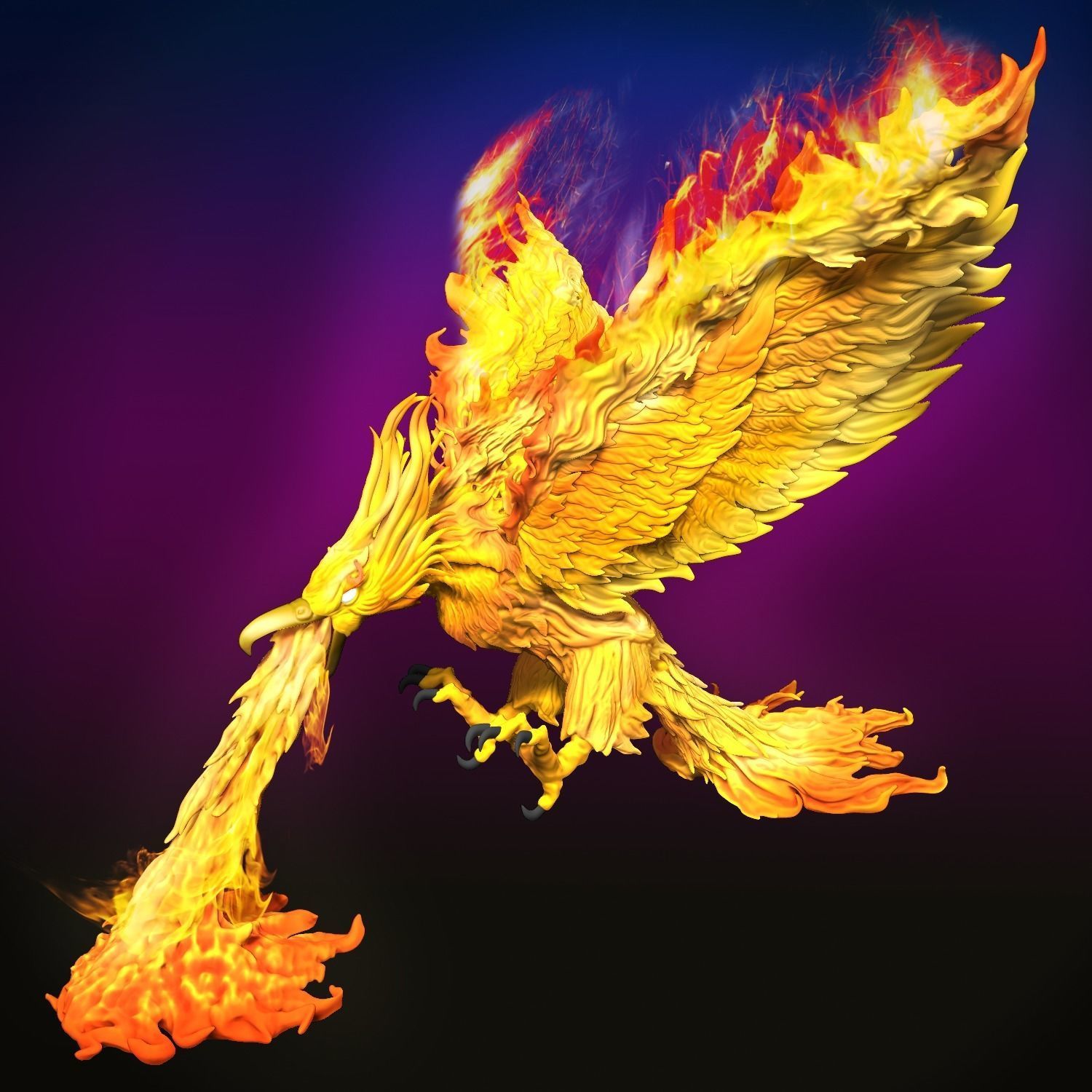 Heroes 3 Phoenix flying and firing STL model for 3d Printing 3D print model_1