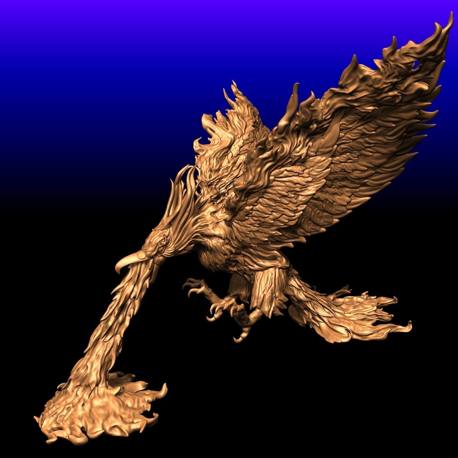 Heroes 3 Phoenix flying and firing STL model for 3d Printing 3D print model_9