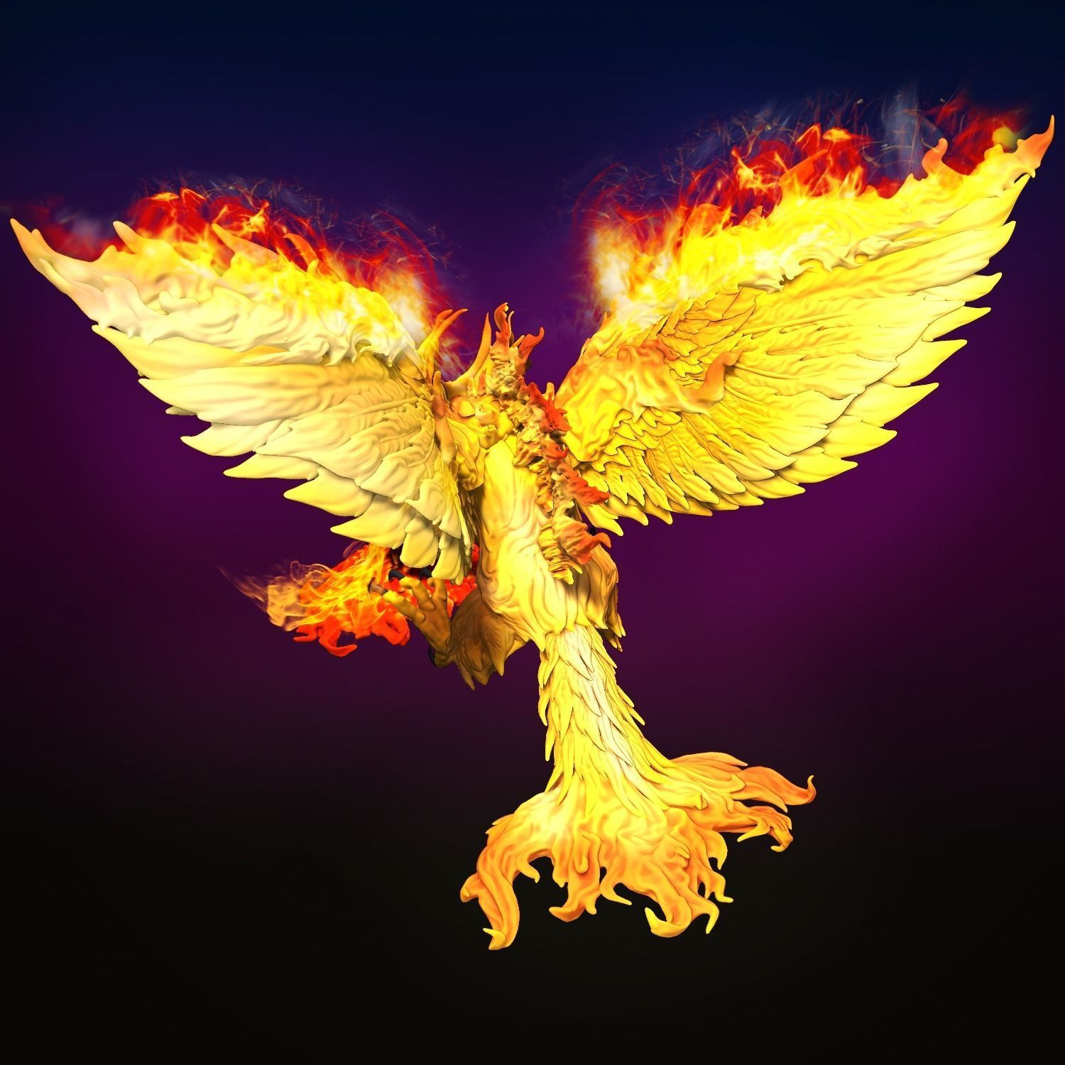 Heroes 3 Phoenix flying and firing STL model for 3d Printing 3D print model_2