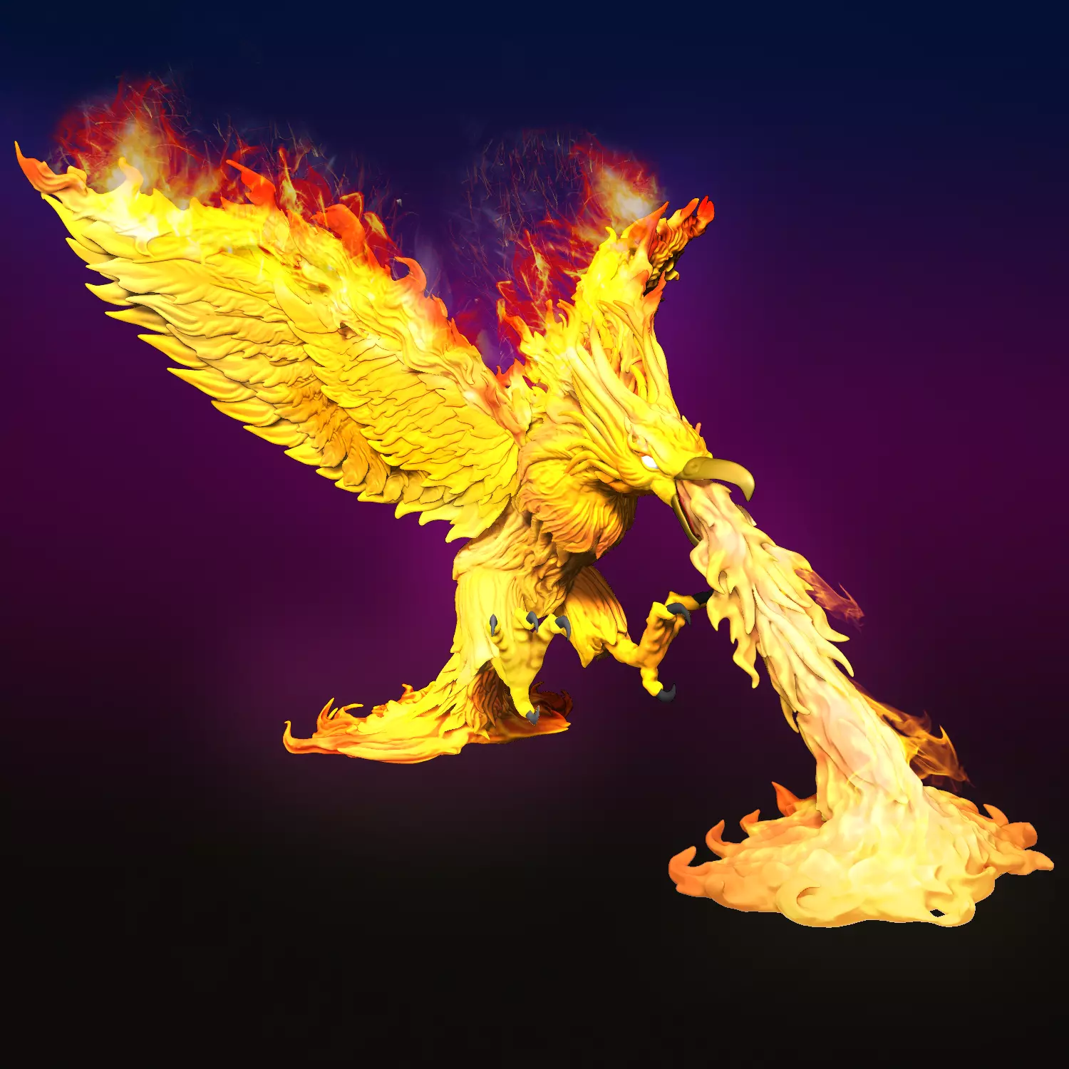 Heroes 3 Phoenix flying and firing STL model for 3d Printing 3D print model_0