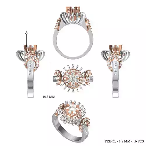 Wedding Engagement Women Ring STL FBX JCD Details