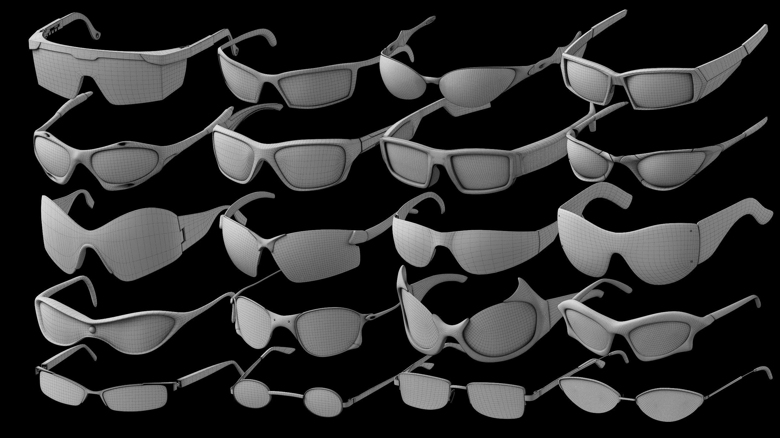Basemesh Eyeglasses Collection 3D model_7