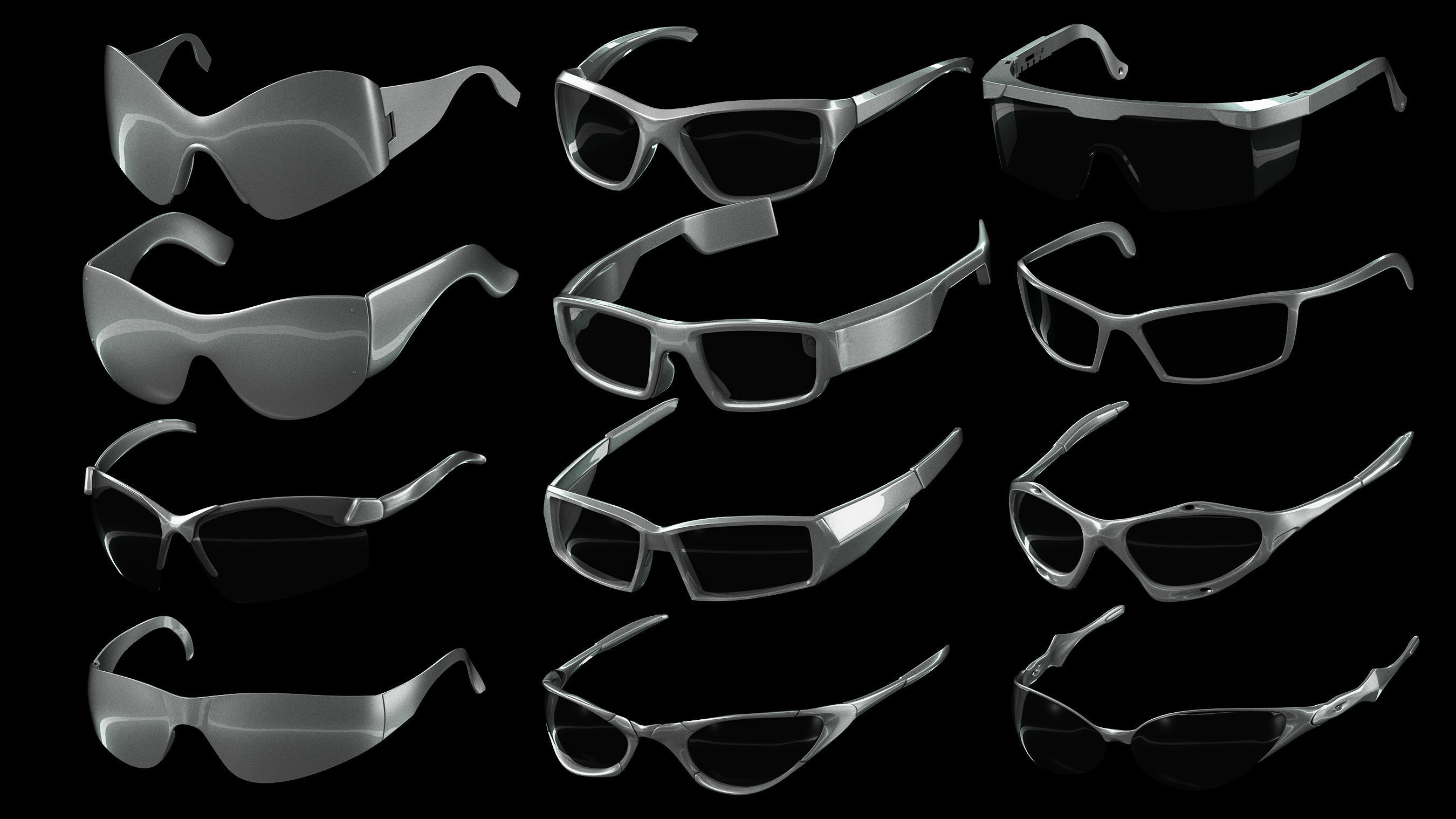 Basemesh Eyeglasses Collection 3D model_2