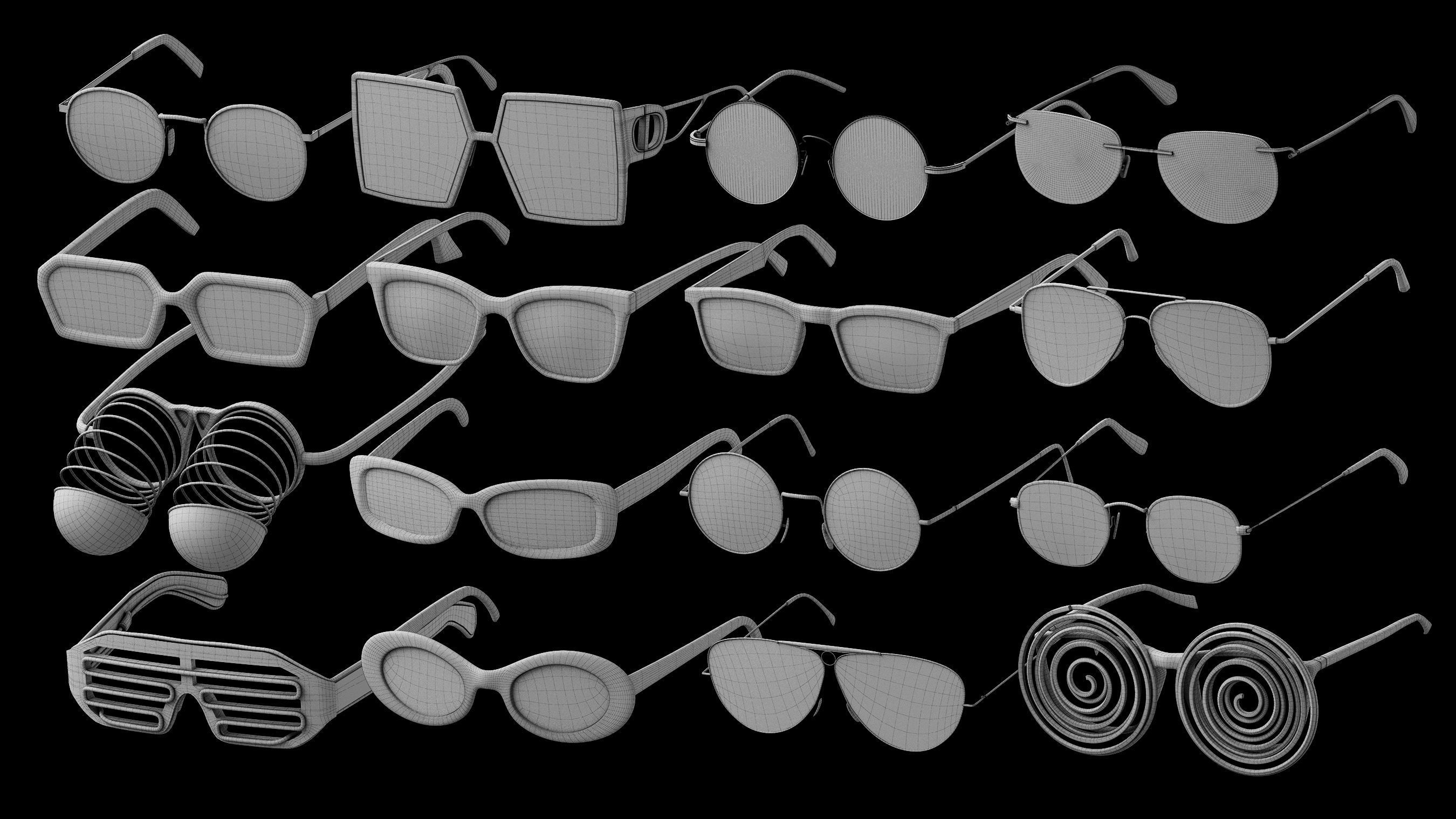 Basemesh Eyeglasses Collection 3D model_8