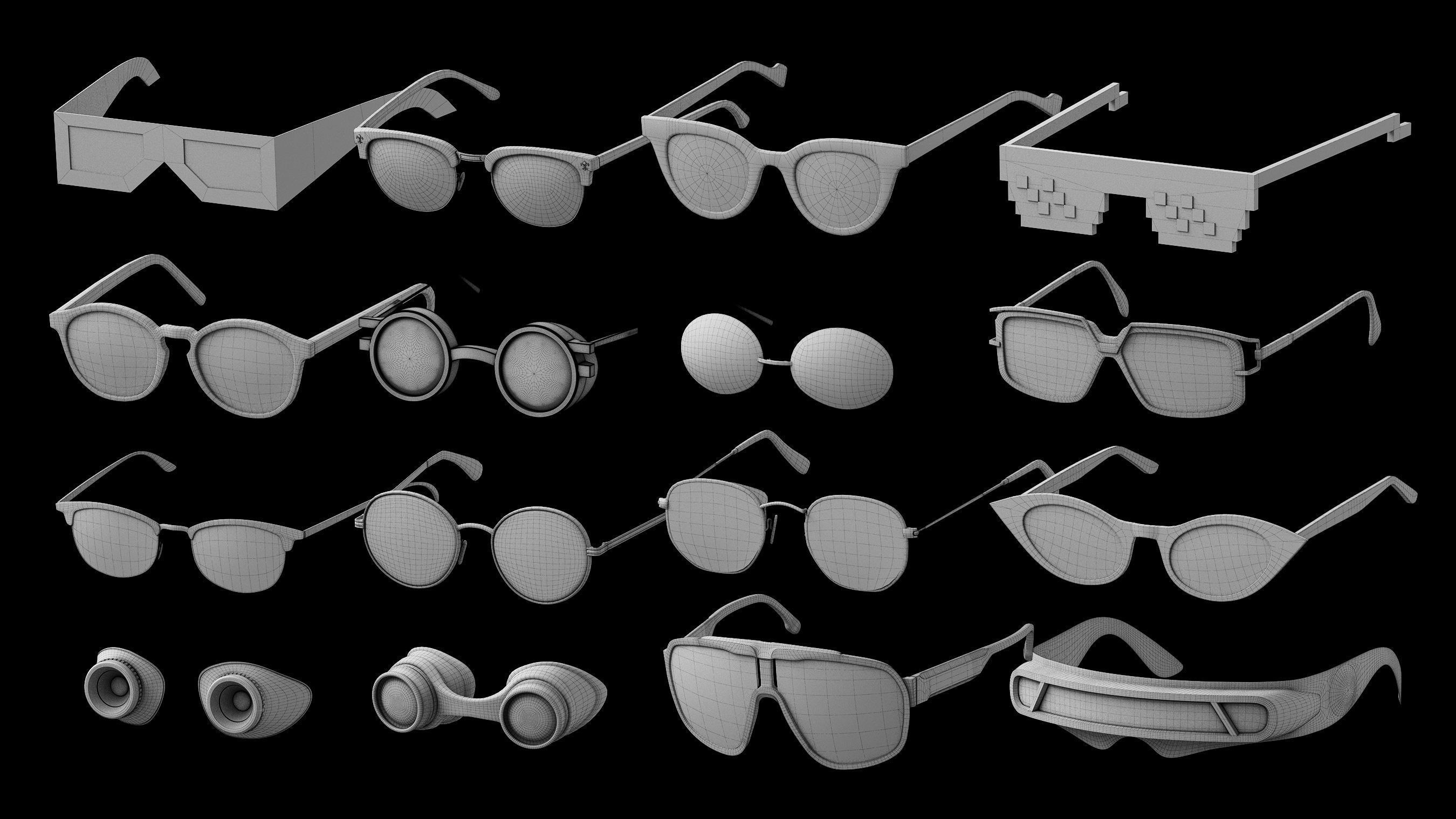 Basemesh Eyeglasses Collection 3D model_9