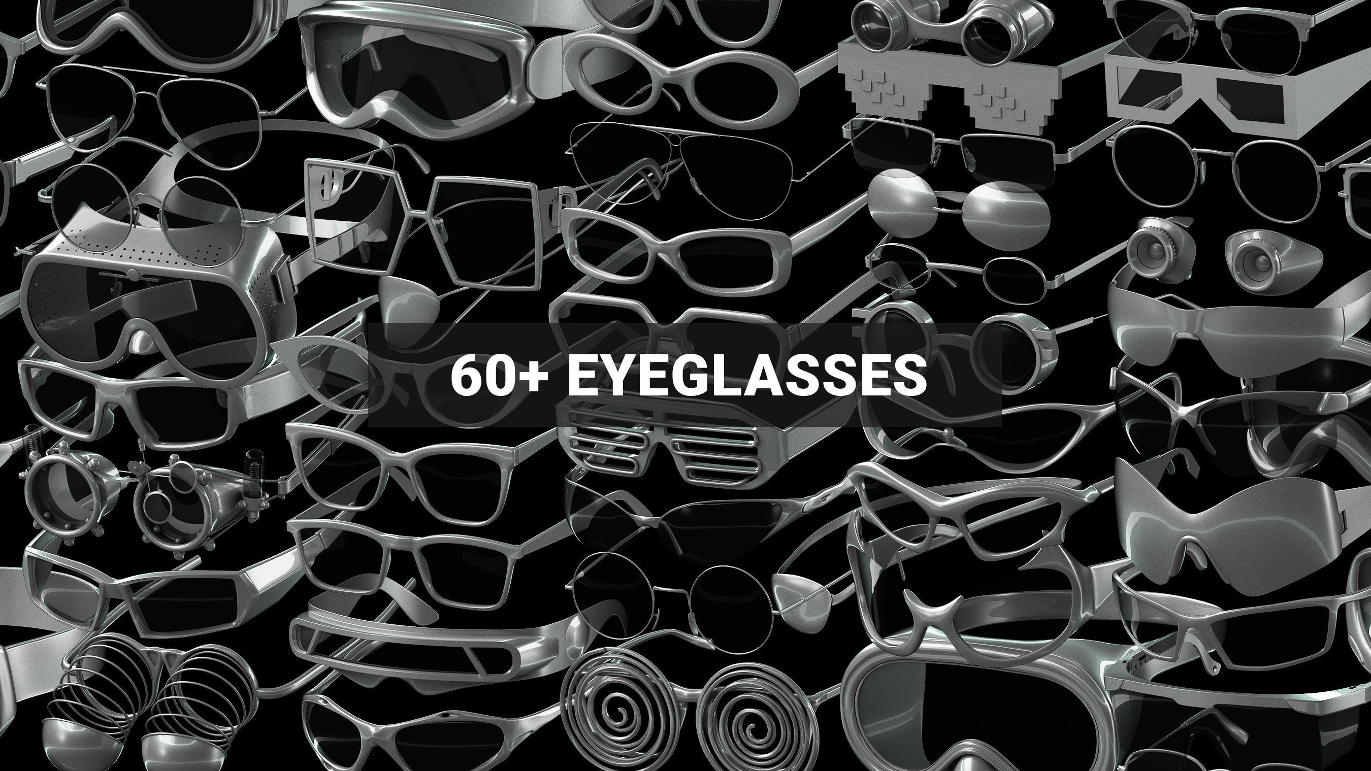 Basemesh Eyeglasses Collection 3D model_0