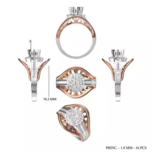 Wedding Engagement Women Ring STL FBX JCD Details