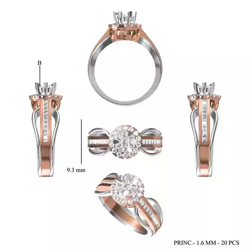 Wedding Engagement Women Ring STL FBX JCD Details