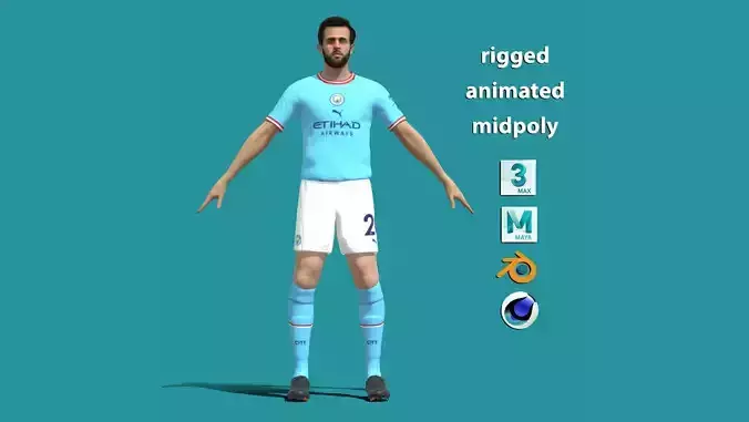 3D Rigged Bernardo Silva Manchester City 3D model
