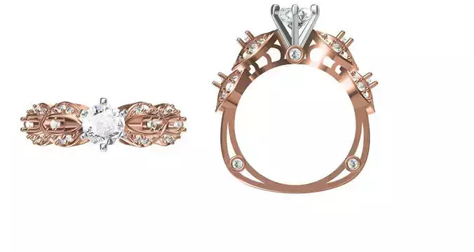 Wedding Engagement Women Ring STL FBX JCD Details