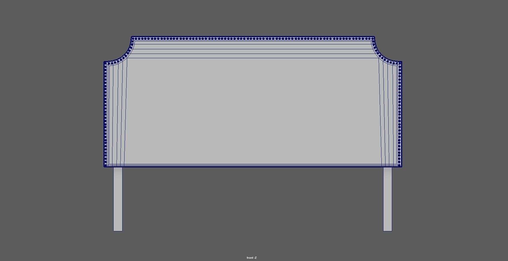 nailhead - headboard - king size headboard - modern headboard Low-poly 3D model_6