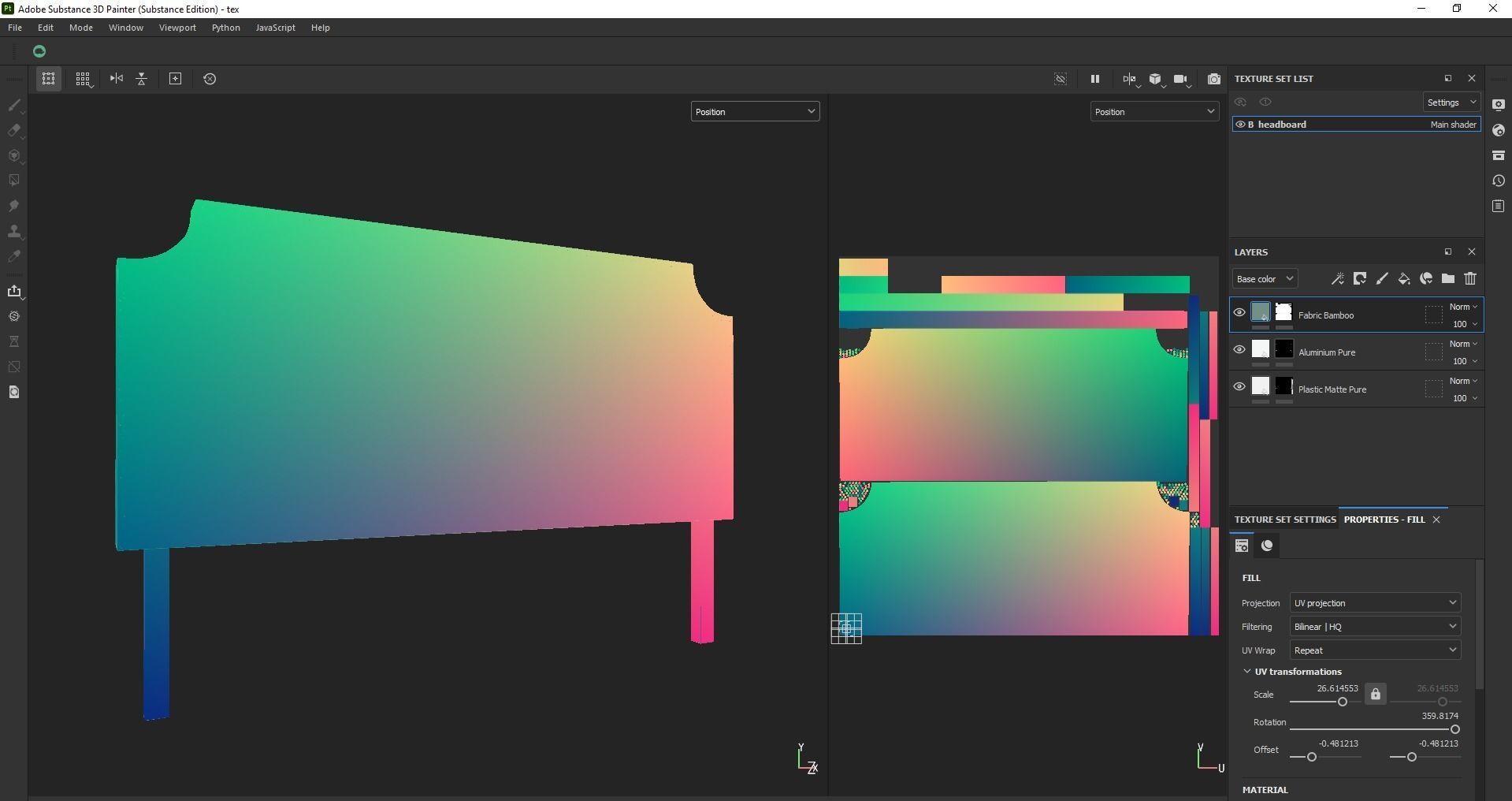 nailhead - headboard - king size headboard - modern headboard Low-poly 3D model_28