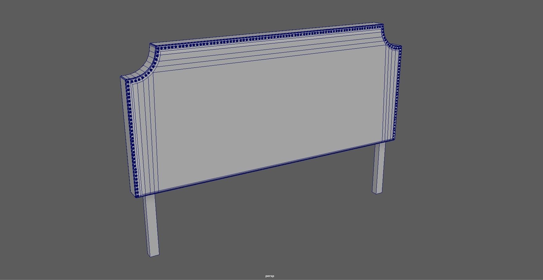 nailhead - headboard - king size headboard - modern headboard Low-poly 3D model_8