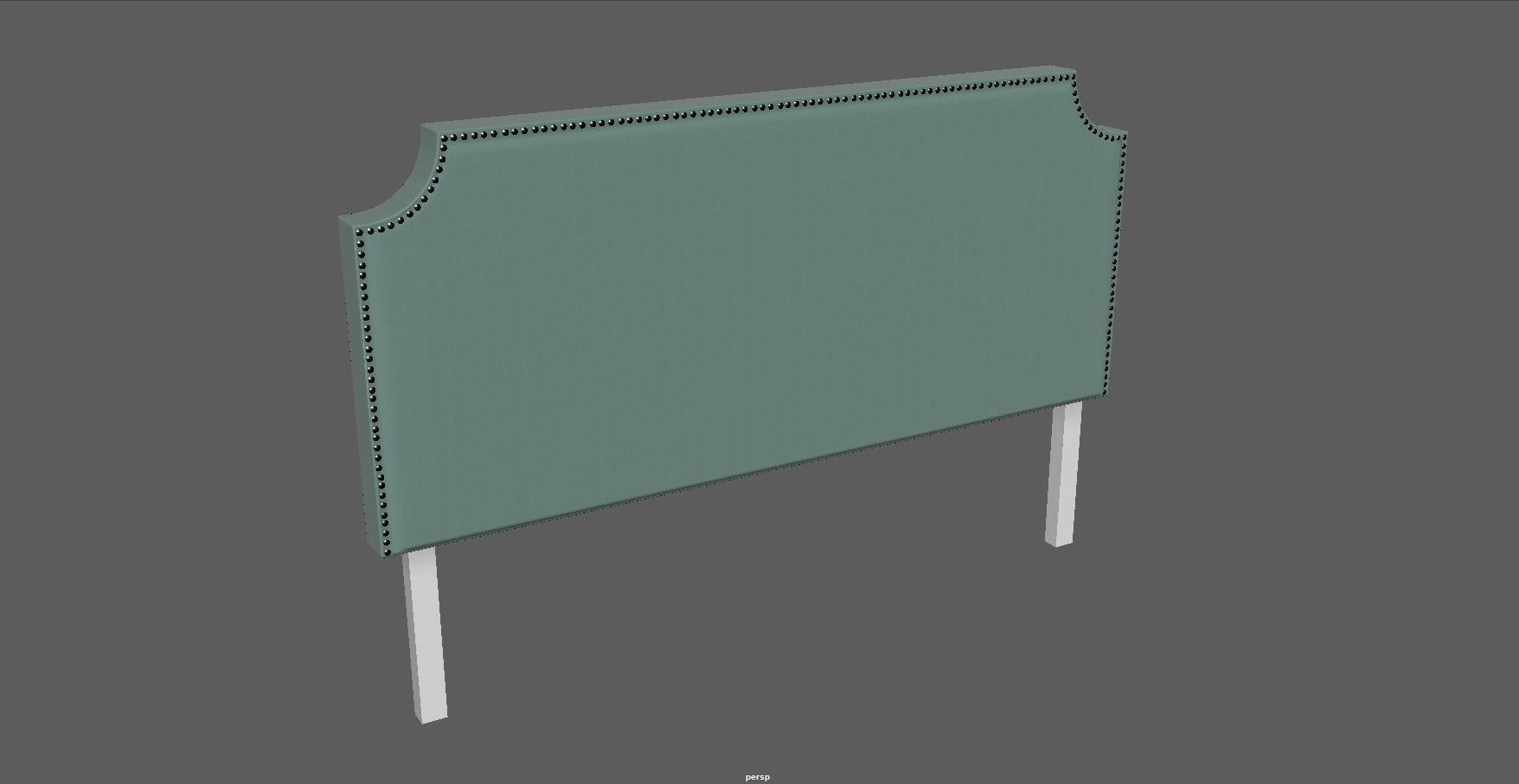 nailhead - headboard - king size headboard - modern headboard Low-poly 3D model_22