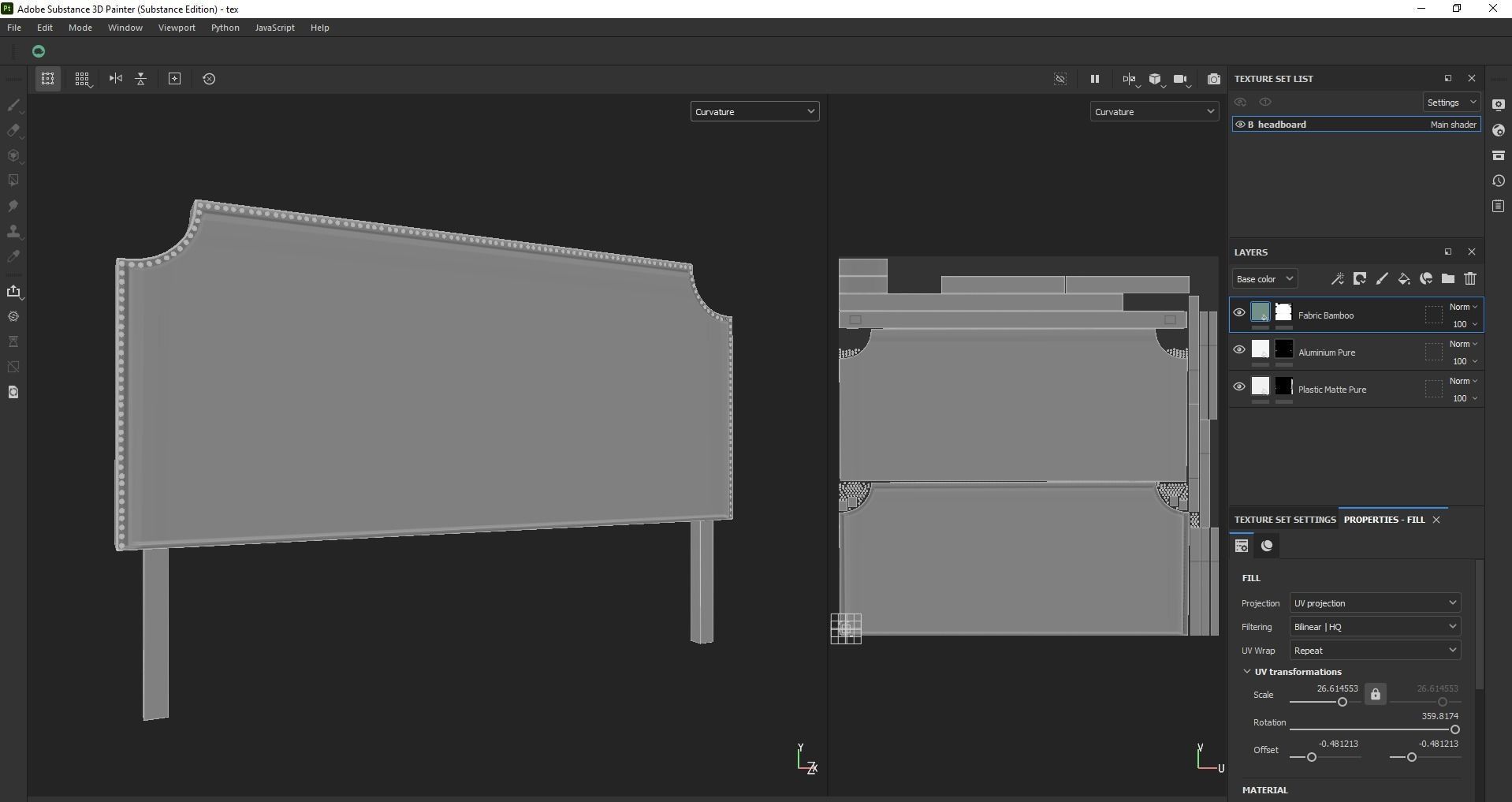 nailhead - headboard - king size headboard - modern headboard Low-poly 3D model_18