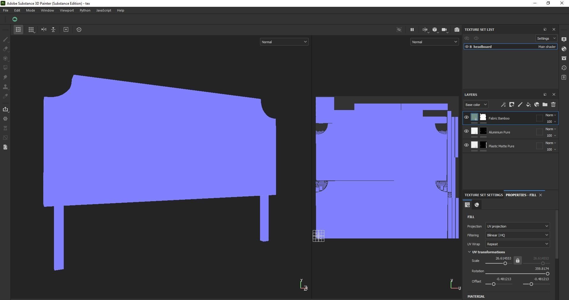 nailhead - headboard - king size headboard - modern headboard Low-poly 3D model_13