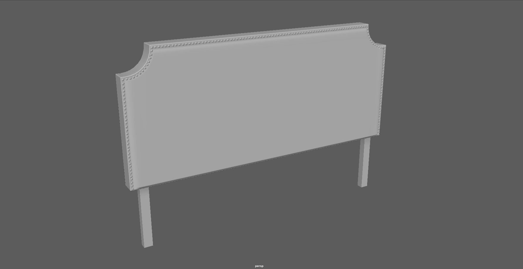 nailhead - headboard - king size headboard - modern headboard Low-poly 3D model_25