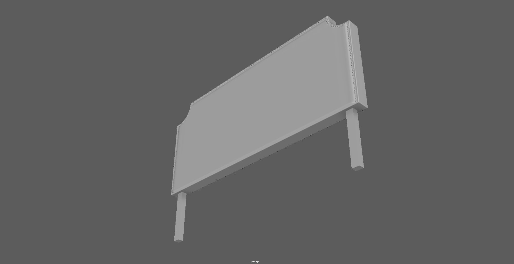 nailhead - headboard - king size headboard - modern headboard Low-poly 3D model_12