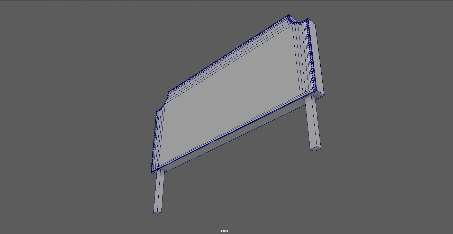 nailhead - headboard - king size headboard - modern headboard Low-poly 3D model_10