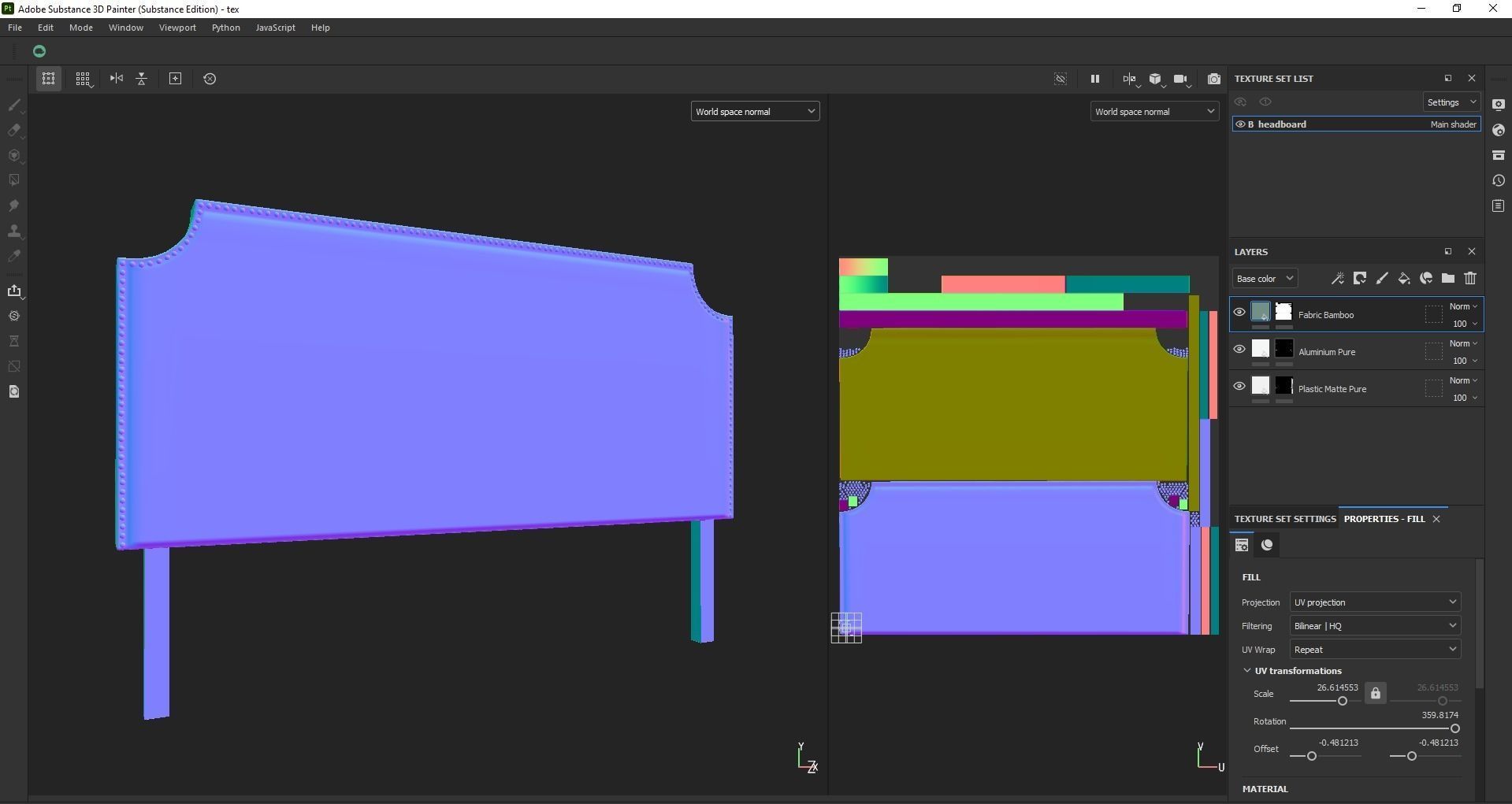 nailhead - headboard - king size headboard - modern headboard Low-poly 3D model_15