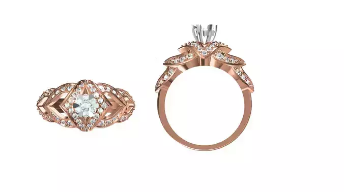 Wedding Engagement Women Ring STL FBX JCD Details