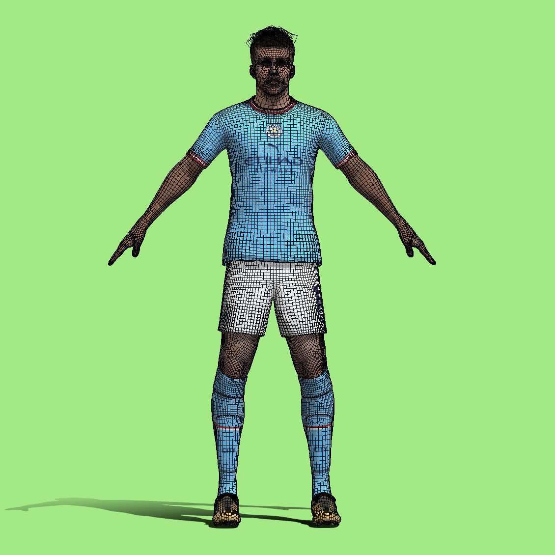 T-Pose Rigged Rodri Manchester City 3D model_7